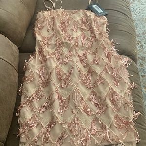 Pretty little thing sequin nude